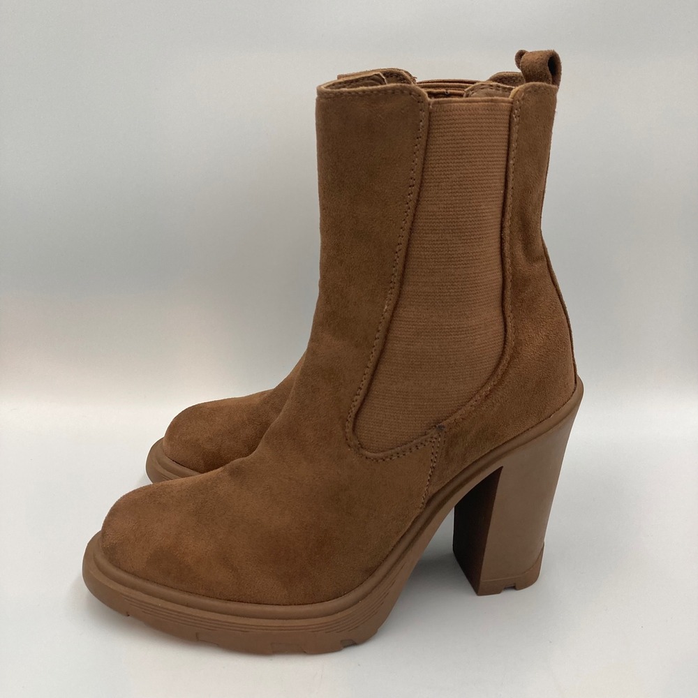 Nine West Ream 2 Boots Brown Chelsea‎ Pull On Booties Women's Size 6.5